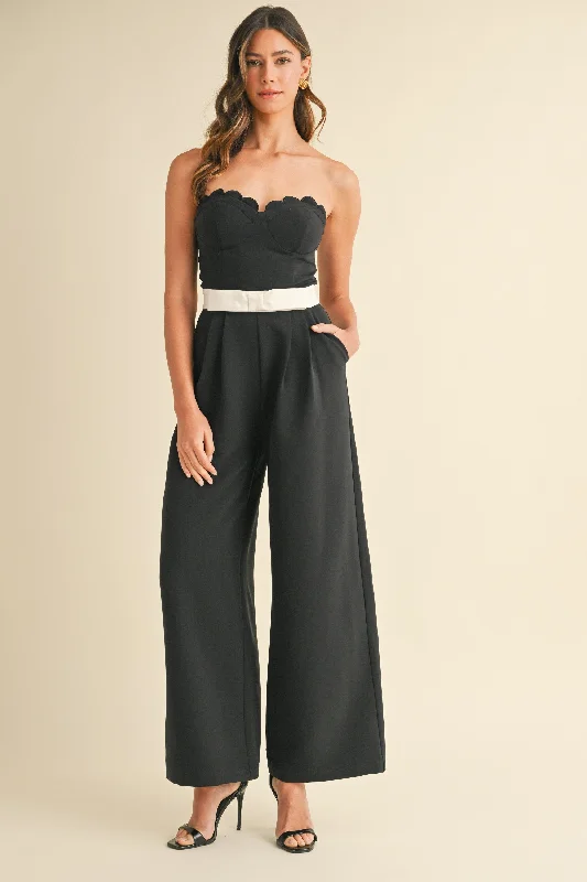 Unleash Your Style BOW WAIST SWEETHEART JUMPSUIT