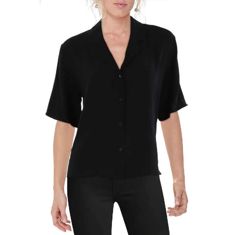 Chic And Comfortable Womens Collared Shirt Button-Down Top