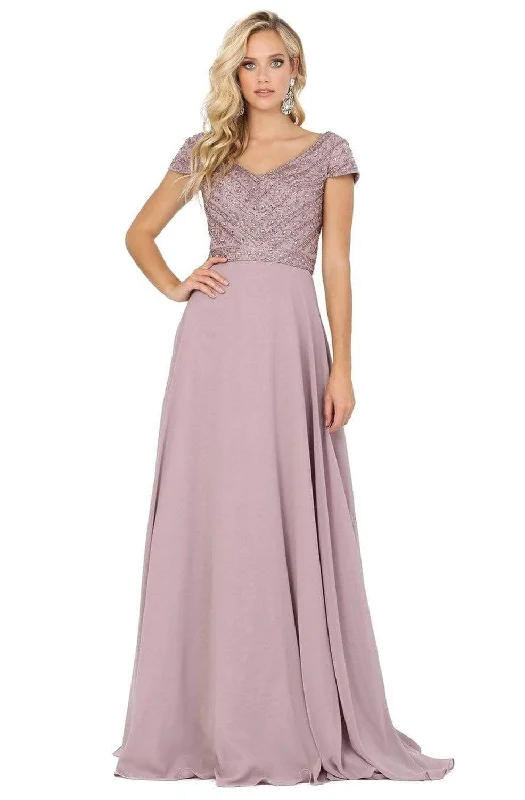 Outfits For Girls Dancing Queen - Beaded V-Neck Evening Gown 4015