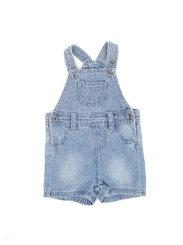 Trend Forward Threads Kids Girl Washed Denim Jumpsuit,Light Blue