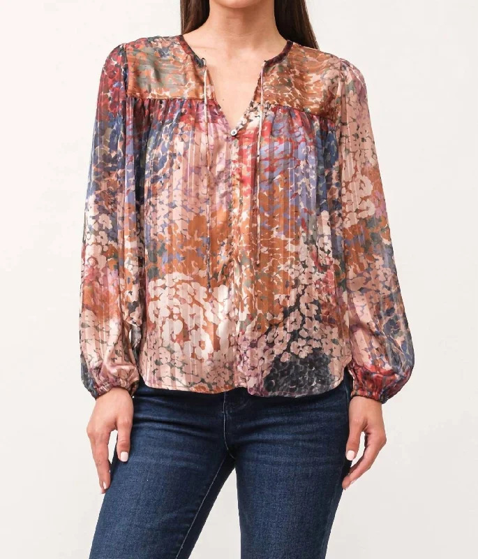 Effortless Chic for Women Alessia Top In Tinsel Garden