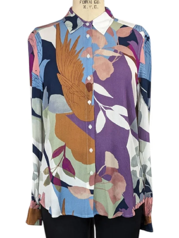 Flash Sale Clothing Printed Long Sleeve Shirt In Collage Print