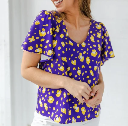 Affordable Women's Clothing Sale Online PAISLEY LSU  PARTY ANIMAL TOP