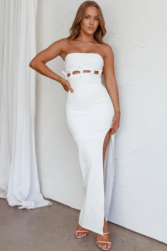 Versatile Wardrobe Essentials Mykonos Nights Strapless Maxi Dress White