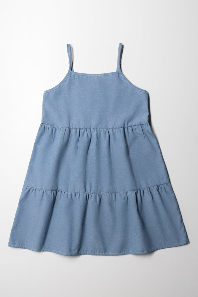 Women's Urban Fashion Tiered Strappy Dress Blue