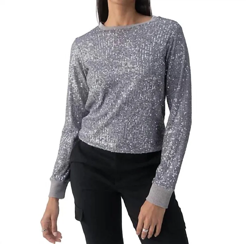 Limited Time Deal Sparkle Together Top In Grey