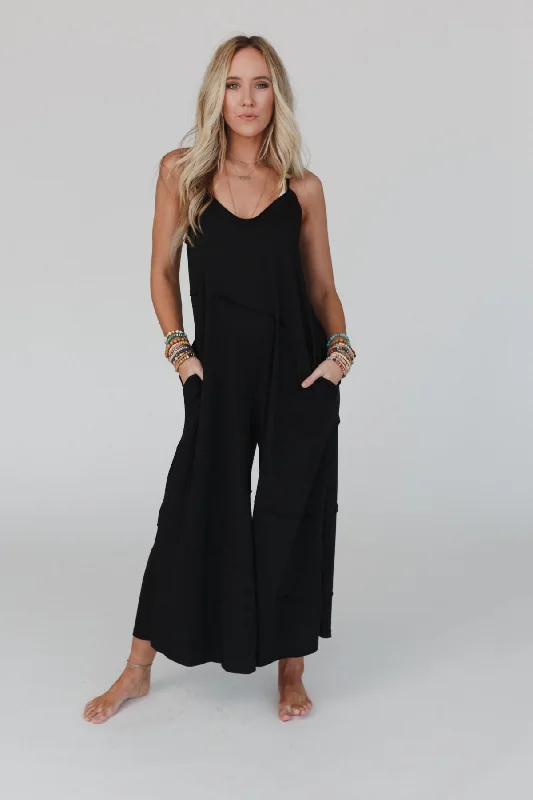 Massive Savings Slant My Way Jumpsuit - Black