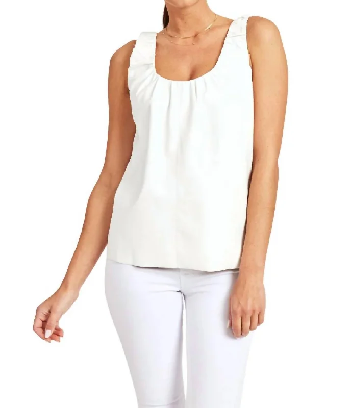 Timeless Women's Fashion Styles Vegan Leather Top In White