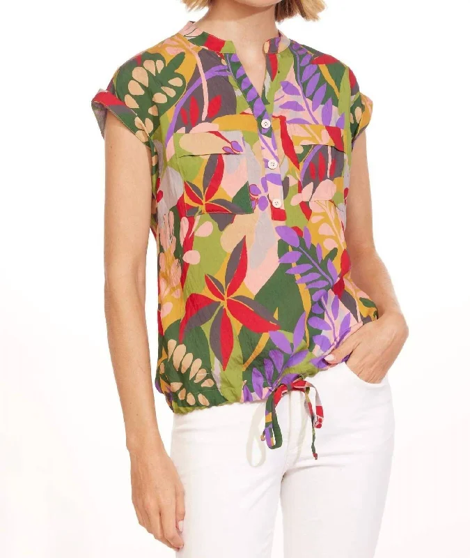 Relaxed Style Nico Top In Jungle Safari