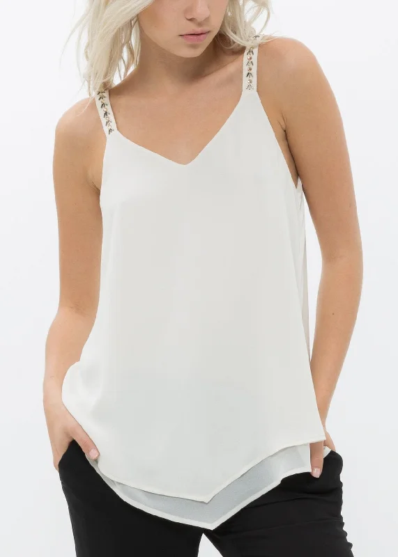 Hot Deals Embellished Chiffon Camisole Top