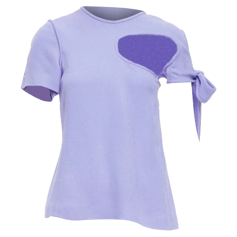 Weekend Exclusive Celine lavender tie sleeve cut out top