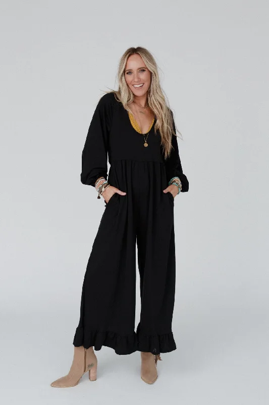 Fashion-forward Women's Wear The Nest Best Intentions Long Sleeve Jumpsuit - Black