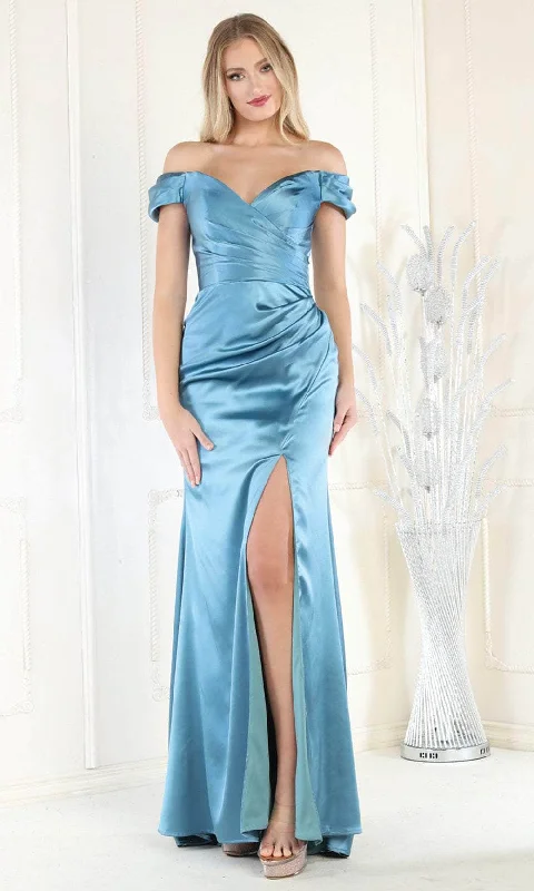 Sophisticated Style May Queen MQ1997 - Off-Shoulder Ruched Detail Prom Dress