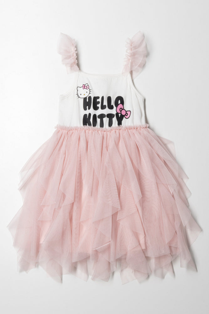 Minimalist Style Hello Kitty Tulle Dress Pink