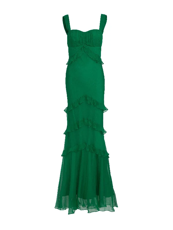 Elegant Clothing Chandra Dress in Emerald Green