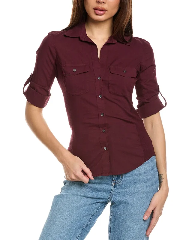 High End Women's Wear James Perse Contrast Panel Shirt