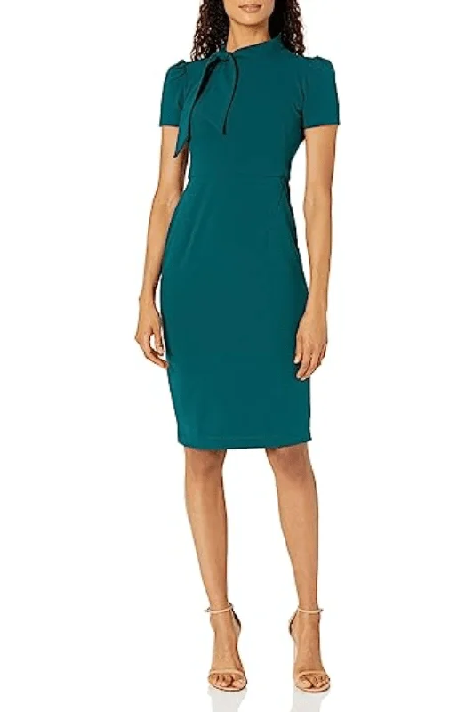 Unleash Your Style Maggy London G3779M - Tie Neck Sheath Dress