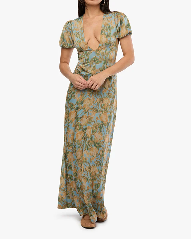 Seasonal Picks Puff Sleeve Maxi Dress