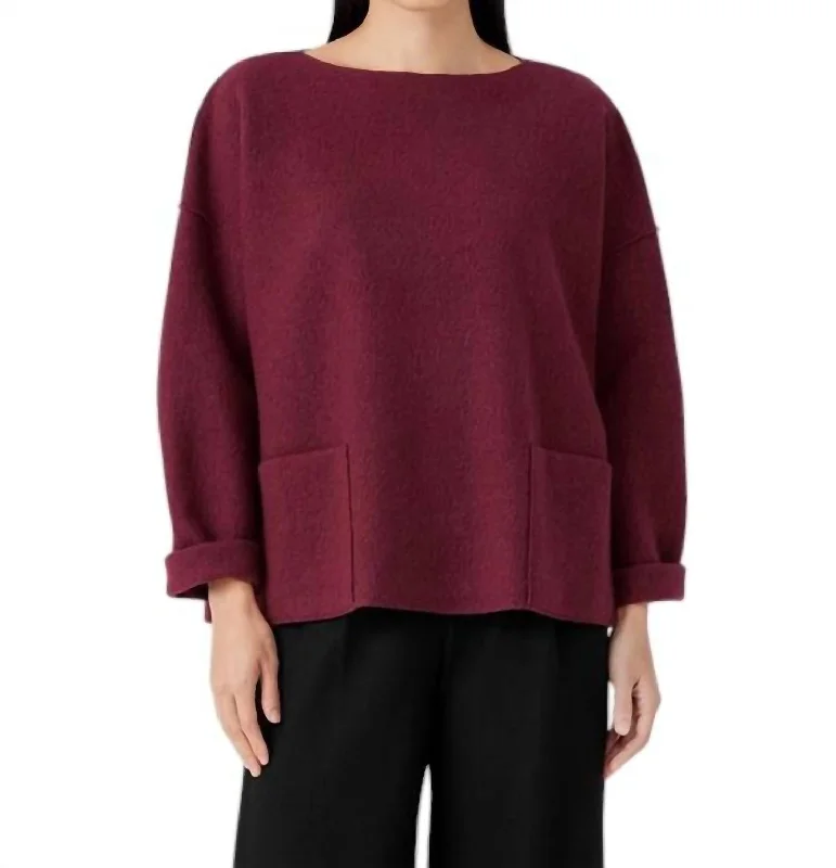 Affordable Women's Fashion Bateau Box Top In Red Cedar