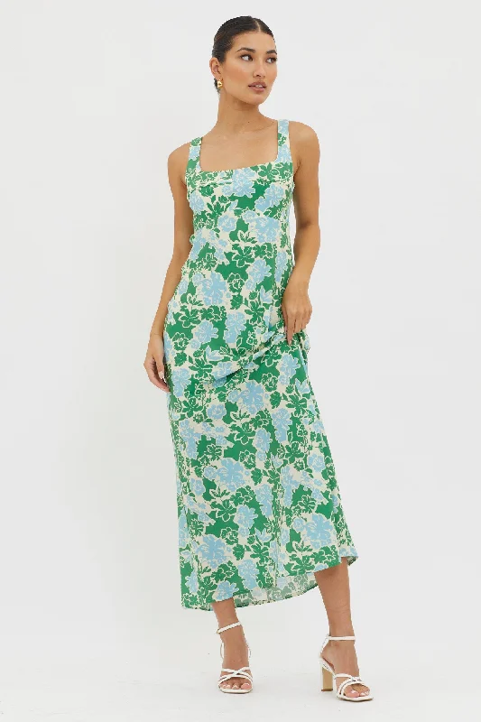 Exclusive Sale Living Hope Tied Back Maxi Dress Green