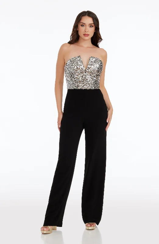 High Street Women's Fashion for Trendy Shoppers Fernanda Sequin Top Jumpsuit