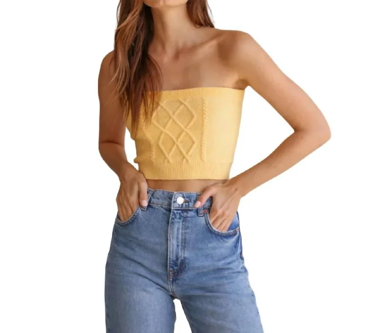 Fashion Forward Liv Knit Tube Top In Mango