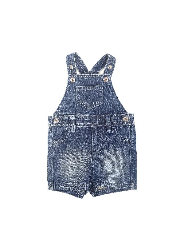 Style Streetwear Kids Girl Washed Denim Jumpsuit,Dark Blue