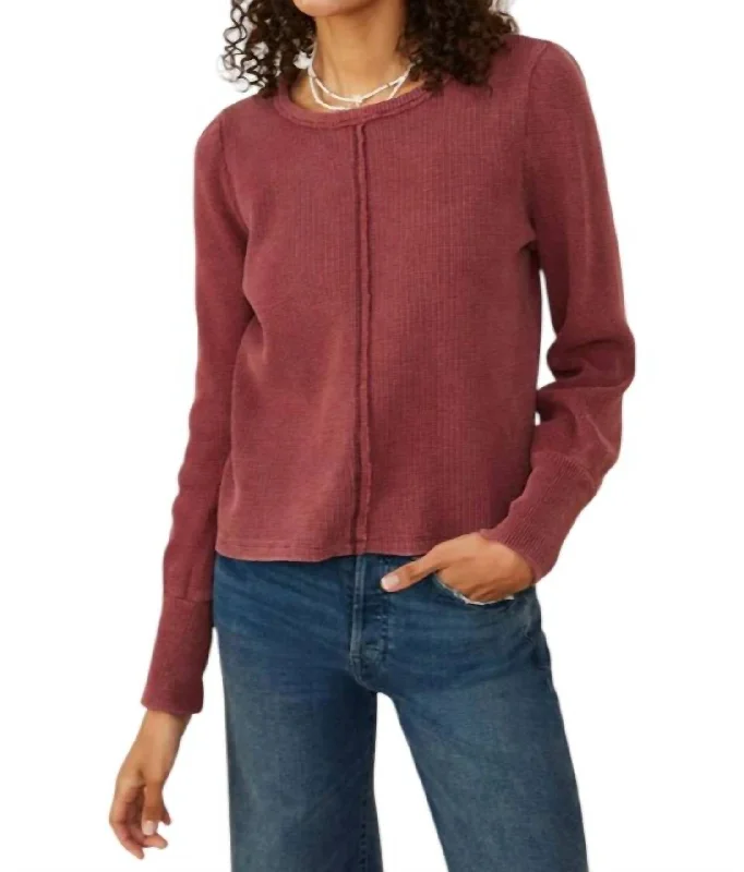 Modern Women's Wardrobe Essentials Burnout Top In Plum