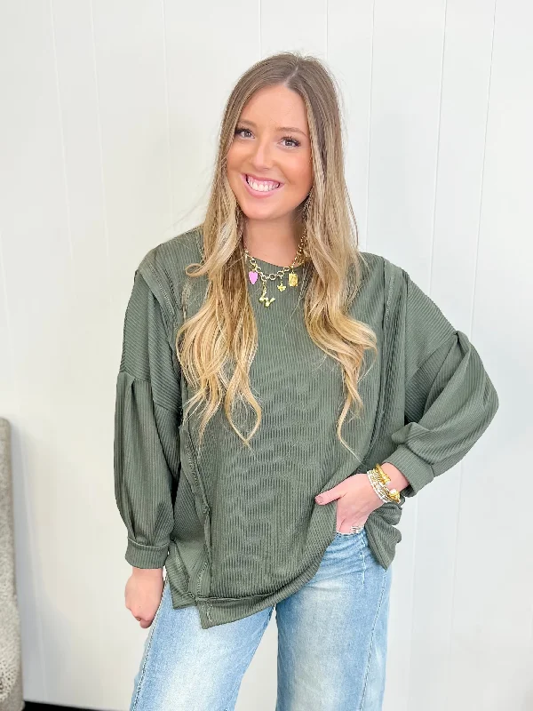 Huge Discounts This Week Over-Sized Tunic Top-Olive