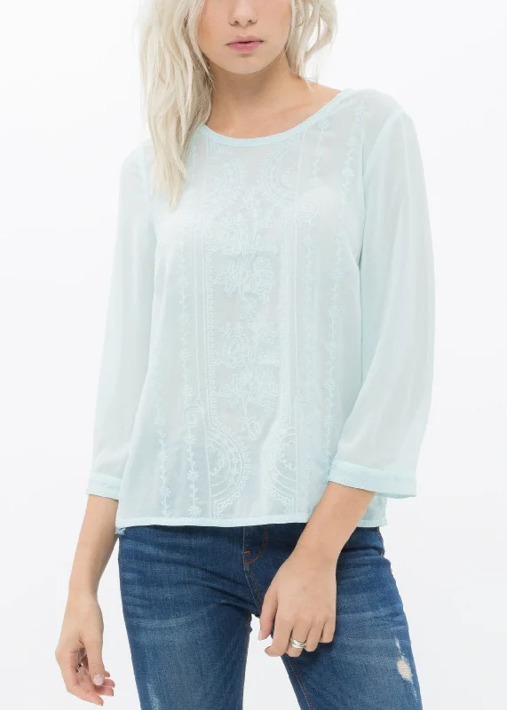 Best Deals Of The Season Women's Embossed Top In Pepper Mint