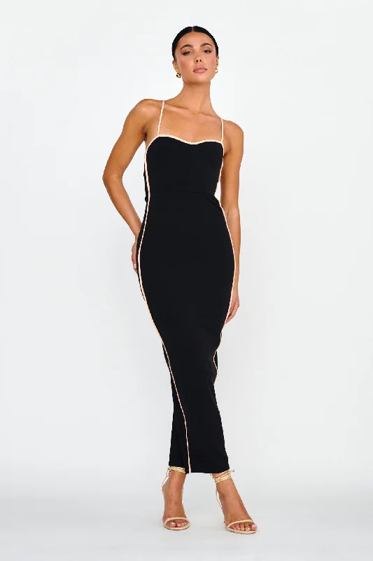 Evening Looks Future Awaits Lace-Up Back Maxi Dress Black