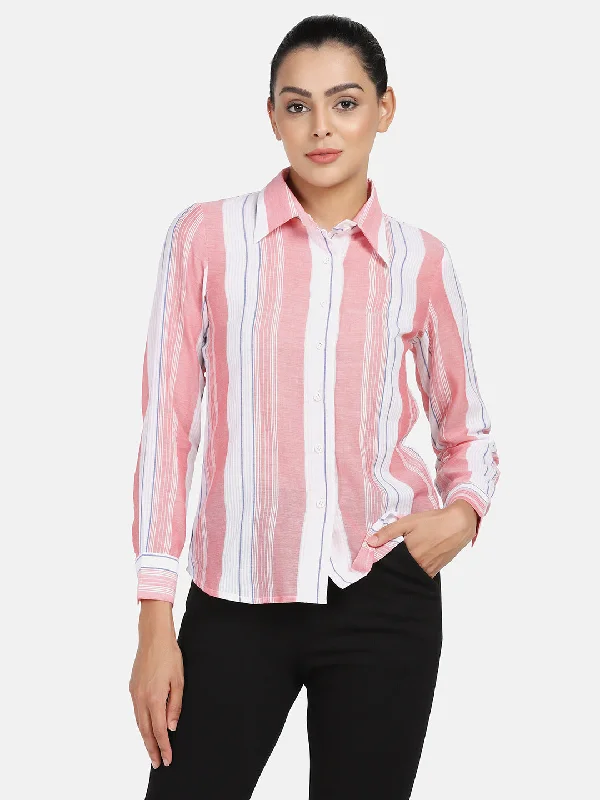 Best Boutiques Online Striped Cotton Shirt - Peach