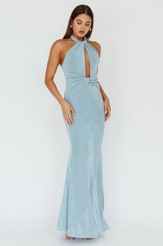 Everyday Wear Ileana Twist Bodice Maxi Dress Light Blue