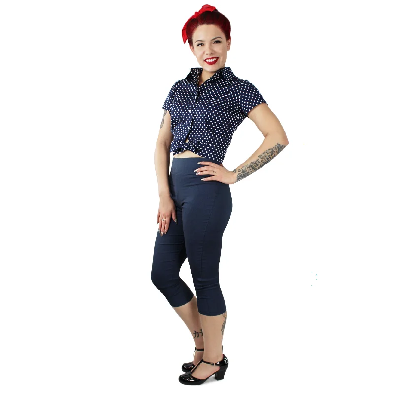 Trend Setting Wardrobe Blue Polka Dot Knot Top #BPKT