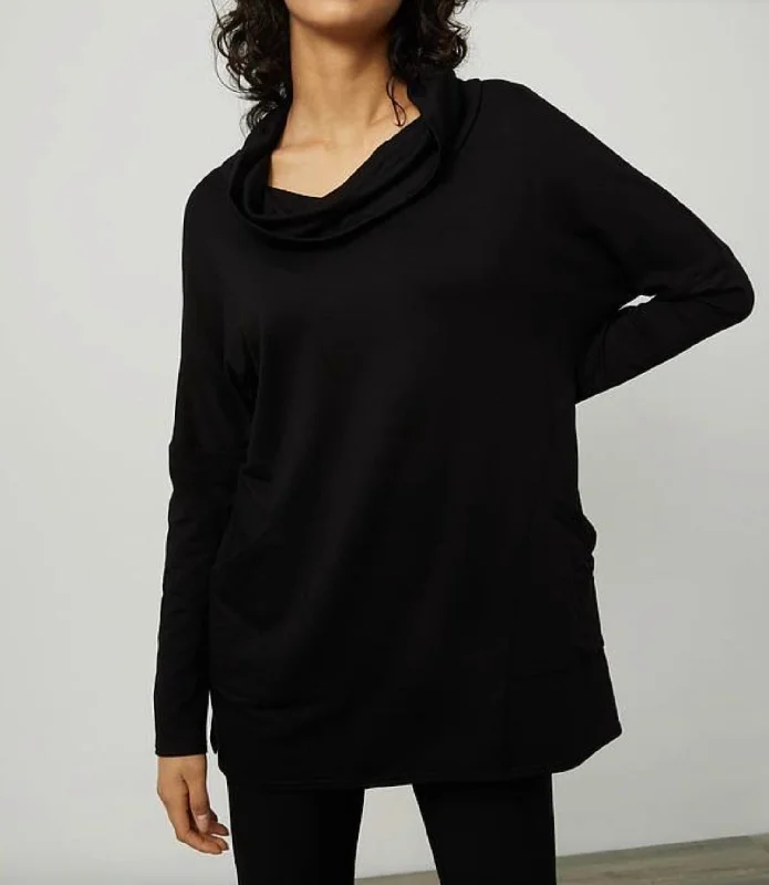 Trendy Fashion For Women Cowl Neck Top In Black