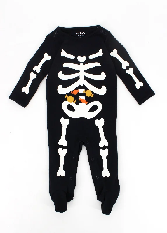 Chic And Trendy Kids Boy's Skeleton Printed Jumpsuit,Black