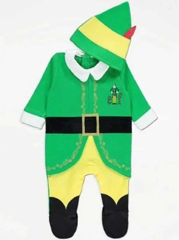 Trendy Threads Kids Boy's 2 Pcs Graphic Printed Christmas Jumpsuit & Hat Set,Green