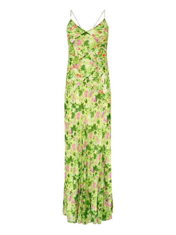 Vibrant Styles Cameron Dress in Bouquet Lime Poppies