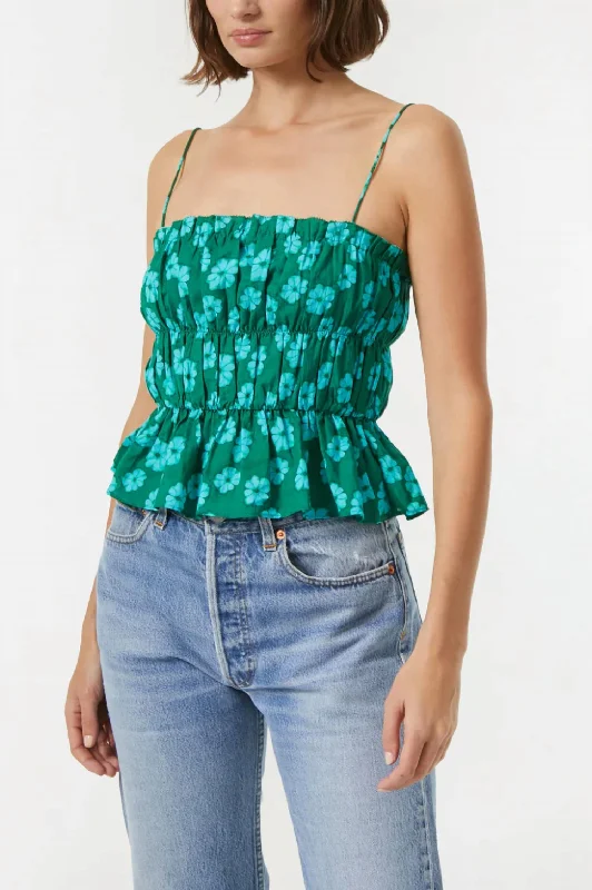 Trendy Boutiques Online Julieta Top In Forest Bombay Bloom