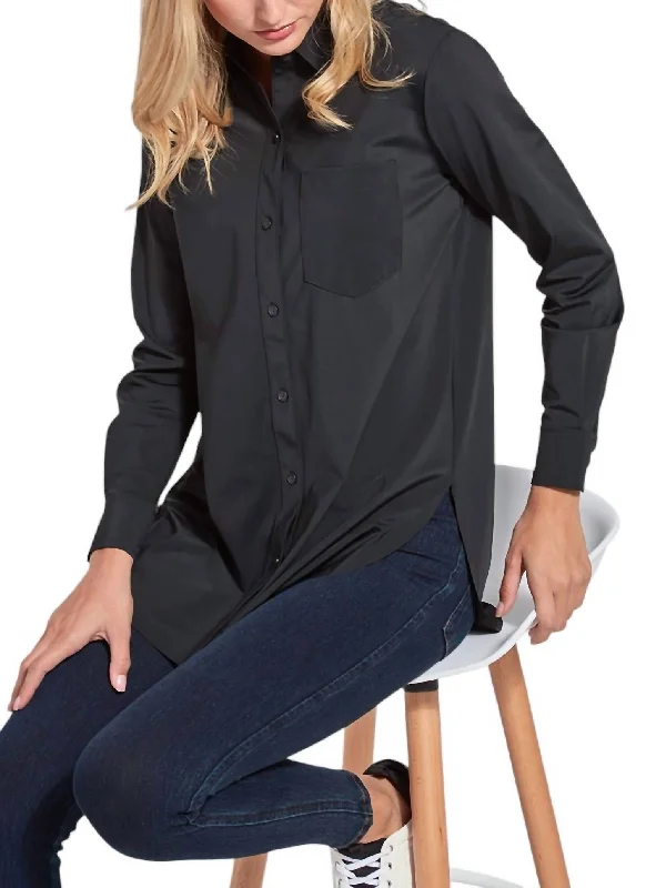 Women's Clothing for All Occasions Schiffer Button Down Shirt In Black