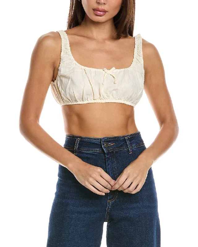 Urban Femme Streetwear WeWoreWhat Scrunchy Linen-Blend Top