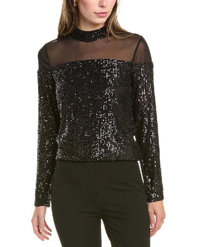 Holiday Special Offers Vince Camuto Sequin Mock Top