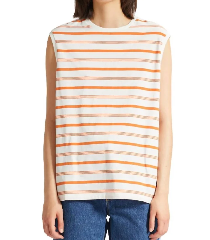 Wardrobe Refresh Lydia Stripe Top In Dusty Orange