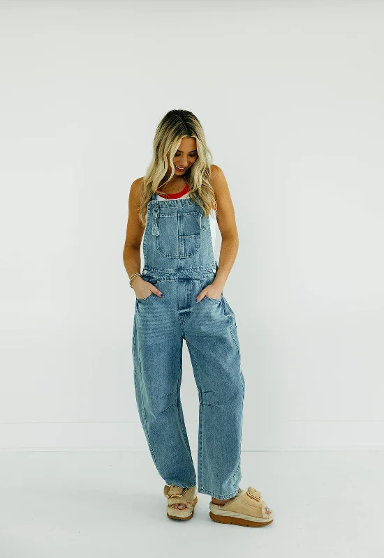 Mega Sales Barrel Denim Overalls - Denim