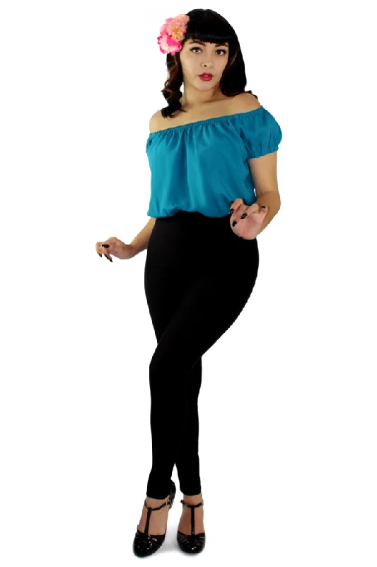 Boutique Styles Off The Shoulder Teal Top XS-3X #OTT