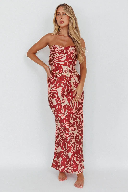 Timeless Elegance Redefined Kona Cowl Back Midi Dress Floral Flame