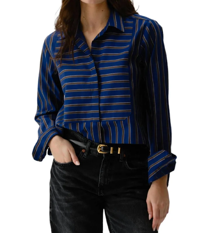 Fashionable Dresses for Women Bib Shirt In Bowood Stripe