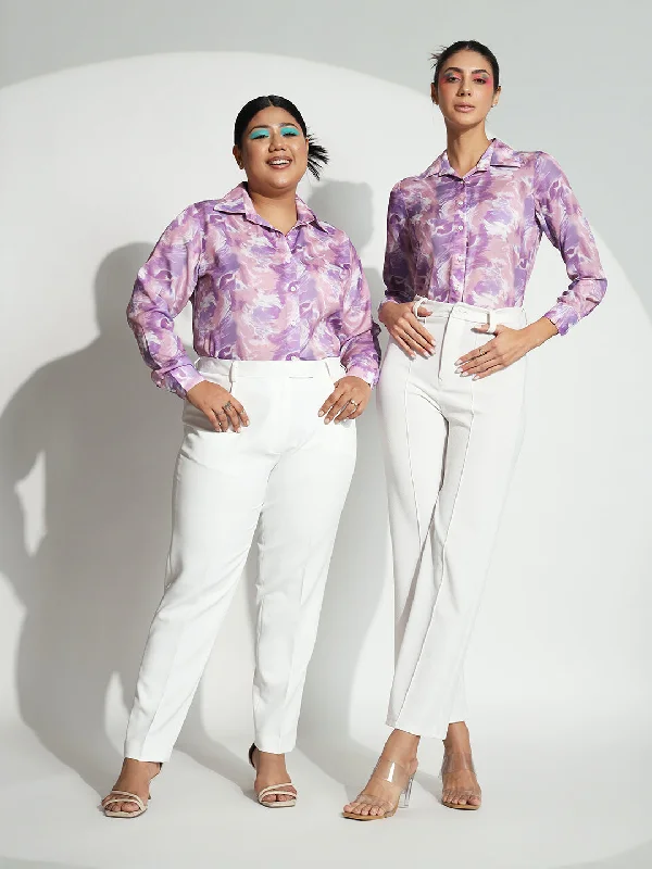 Timeless Classics Marble Printed  Shirt - Lavender