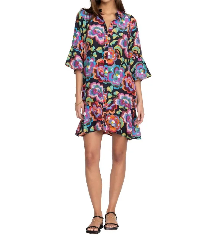 Step Ahead, Lead The Trend Calanthe Tiered Flounce Dress In Multi