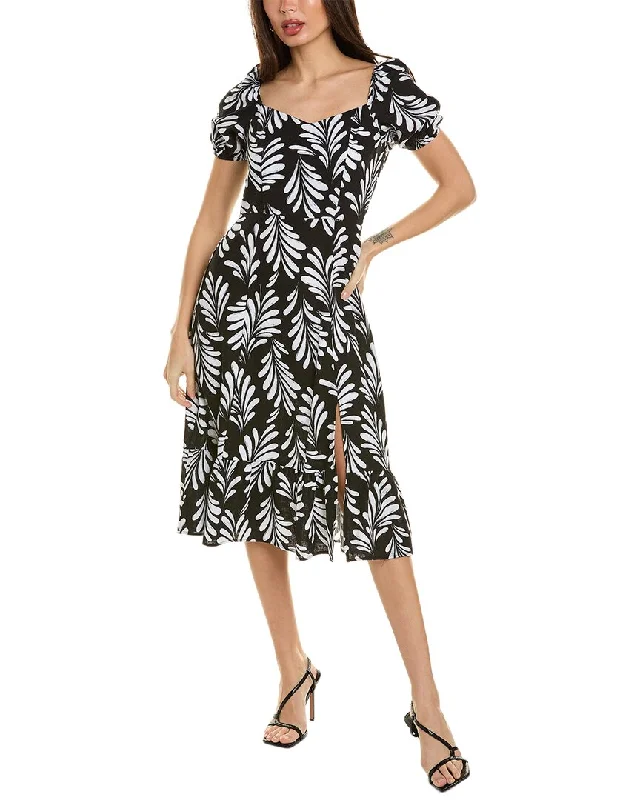 Seasonal Clearance Ellen Tracy Sweetheart Linen-Blend Midi Dress